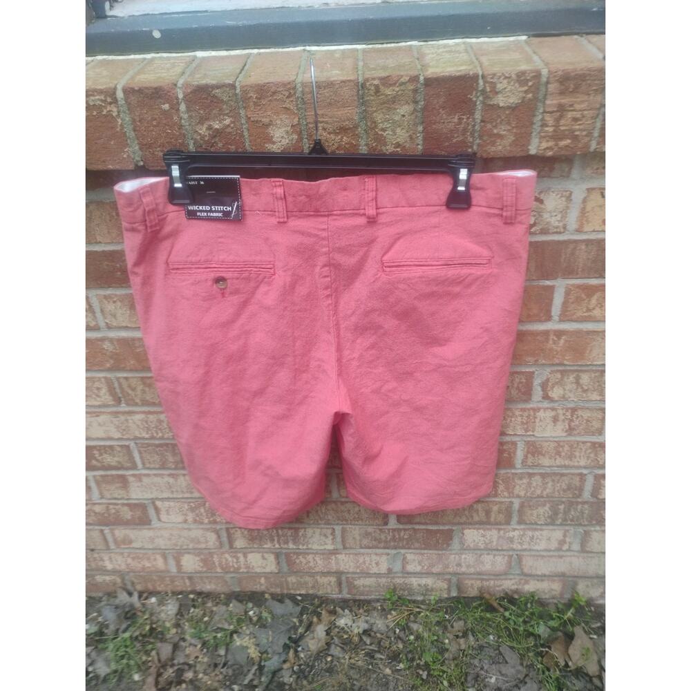 Nwt Wicked Stitch Men’s Flat Front Chino Golf Shorts 36 Nantucket Red Coral - Picture 4 of 12